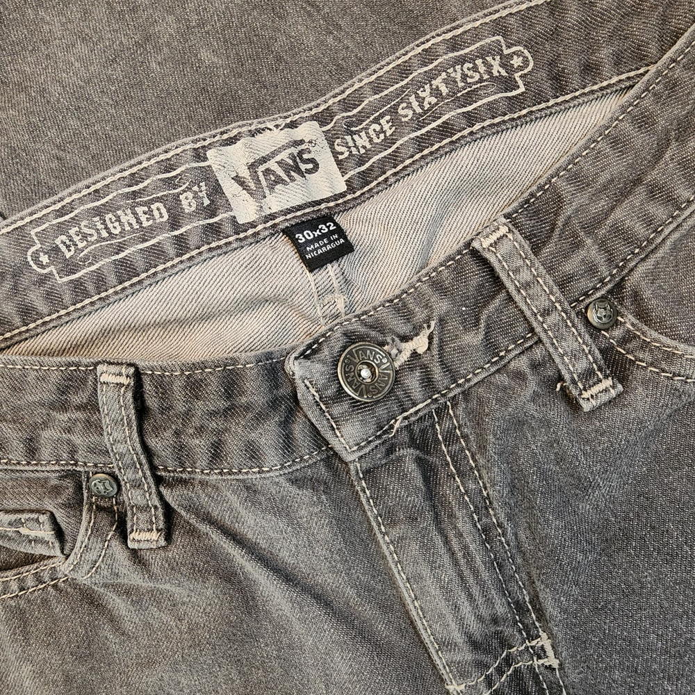 Vans V66 Slim Straight Jeans 30x32 Gravel Grey Stovepipe Skate Denim